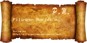 Pilinger Marián névjegykártya